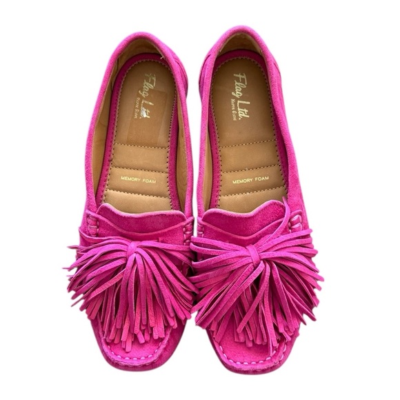 FLAG LTD Pink Fringe Loafers SIZE 7.5 - Picture 3 of 14